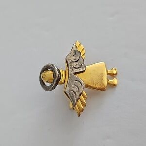 IM O 95 Goldtone & Silvertone Angel Pendant & Brooch